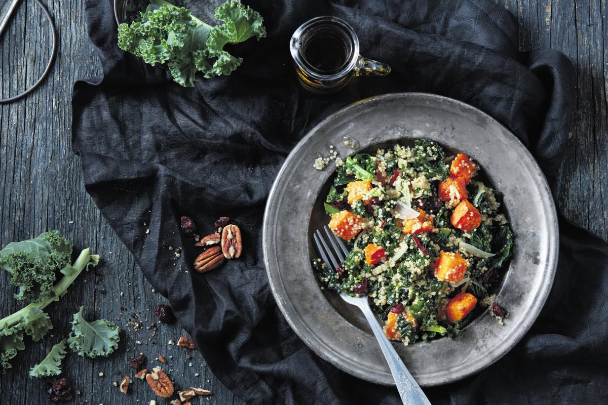 Federkohl Quinoa mit Ofen Kürbis Rezepte fooby ch