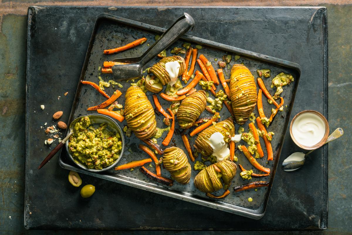 Pommes De Terre En Ventail Au Pesto Recette Fooby Ch