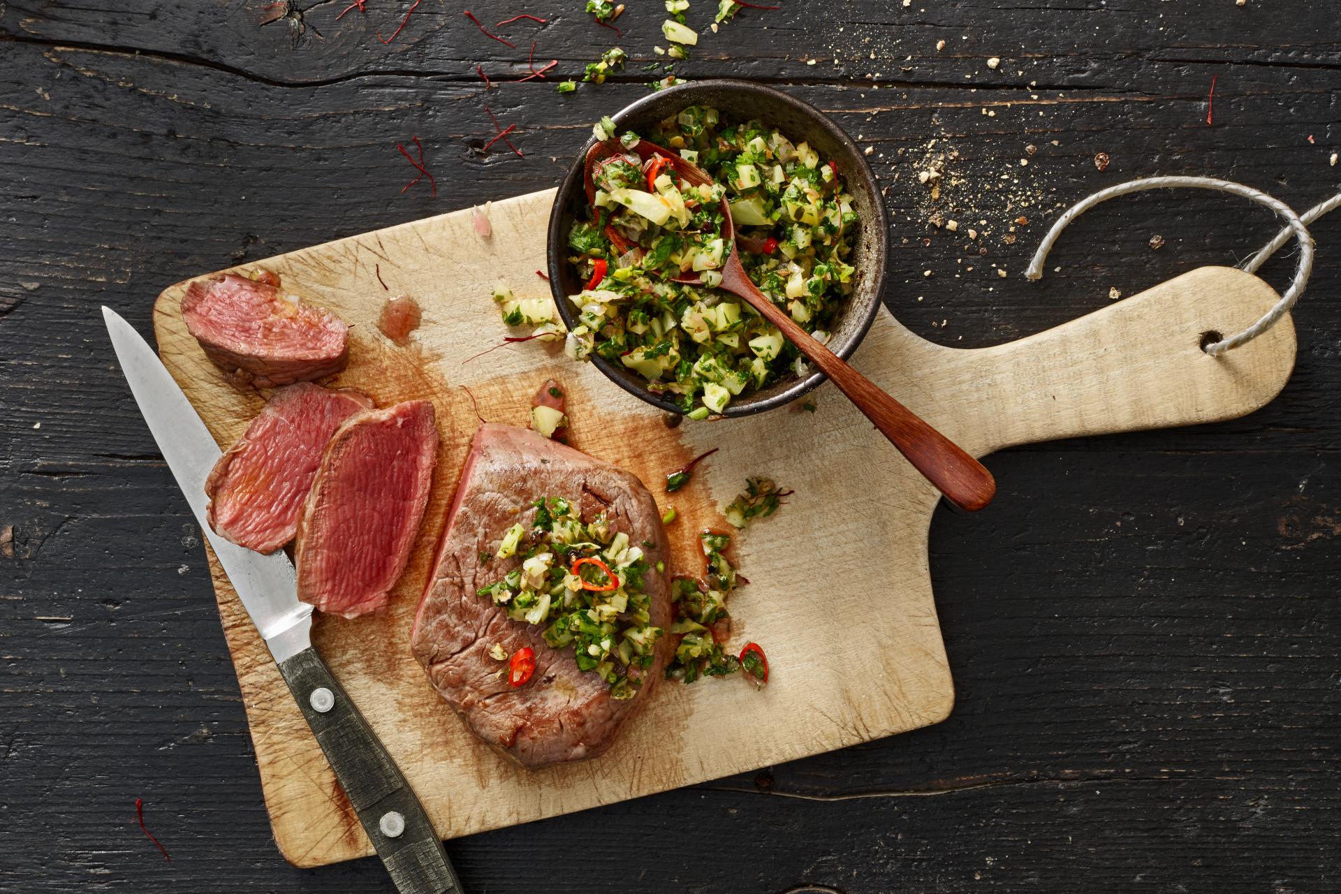 preparation de viande hachee de bison