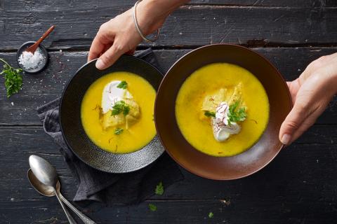 Whitefish & saffron soup