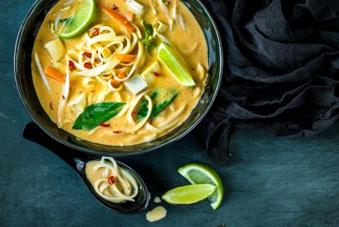 Asian noodle soup with tofu