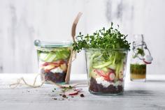 Asparagus salad in a jar