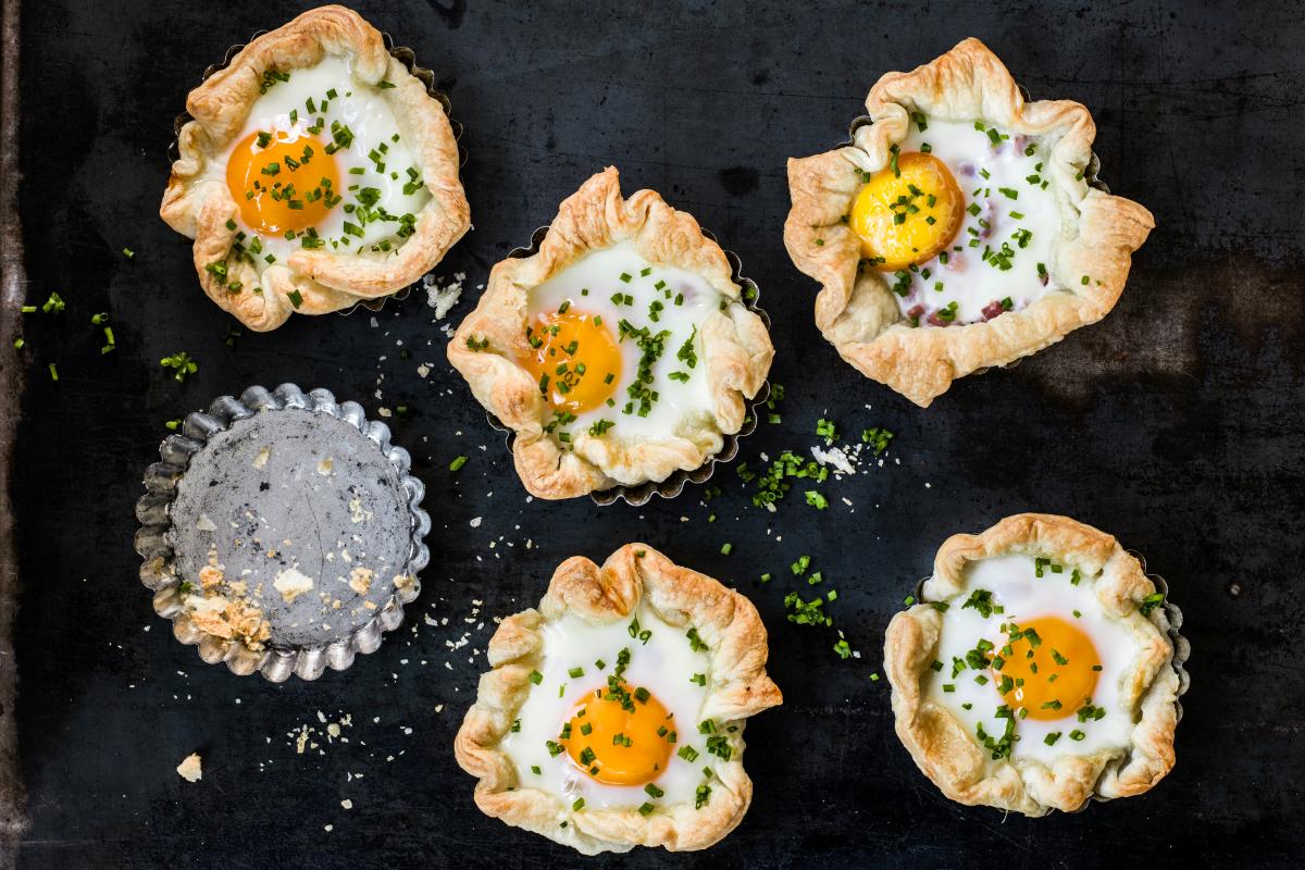 Ham & egg tartlets - Recipes | fooby.ch
