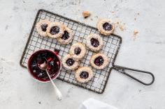 Blackberry bird's nest cookies