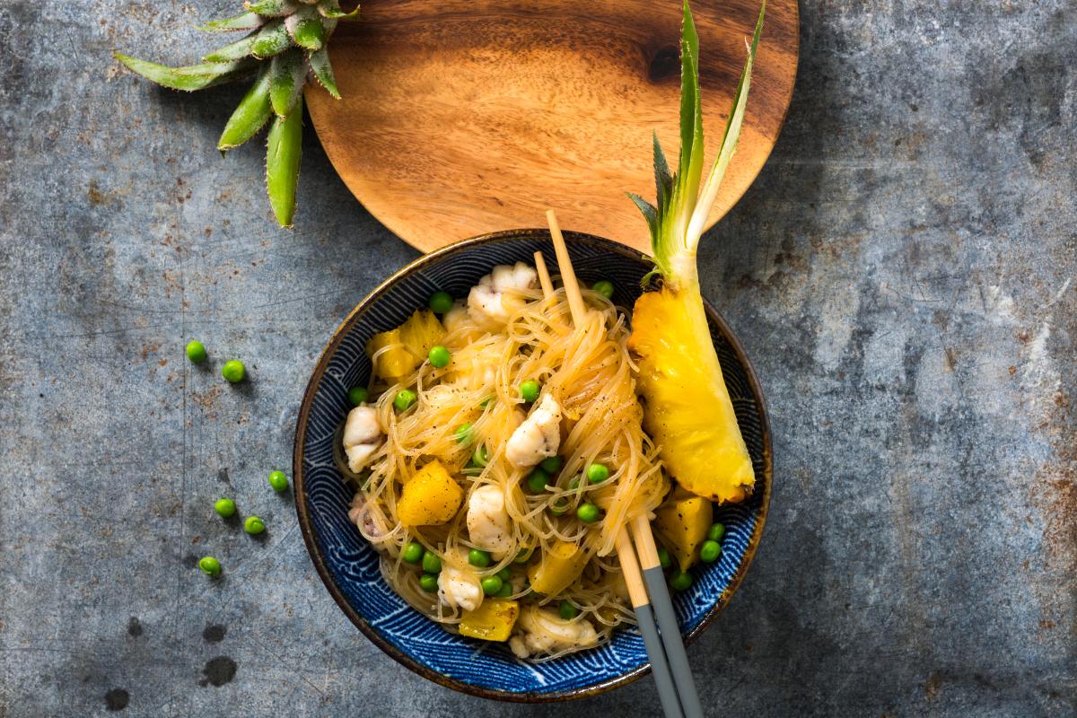 Glass noodle salad with monkfish - Recipes | fooby.ch