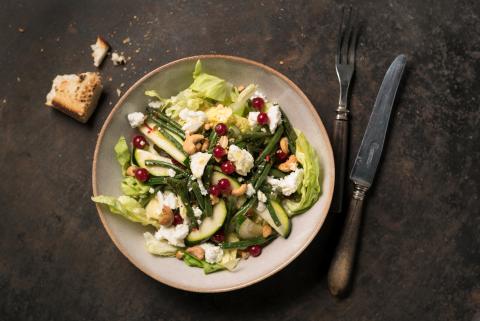 Green bean & courgette salad with feta