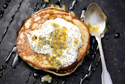 Ricotta pancakes with poppy seed
