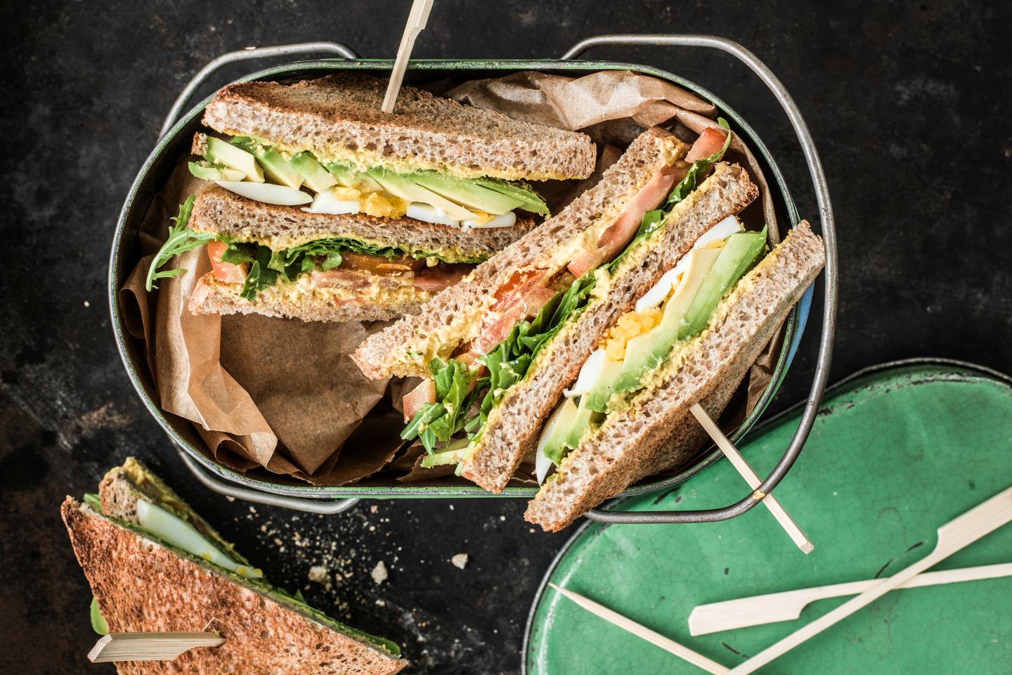Club-sandwichs végétariens - Recette 