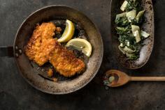 Pork cutlets with Swiss chard