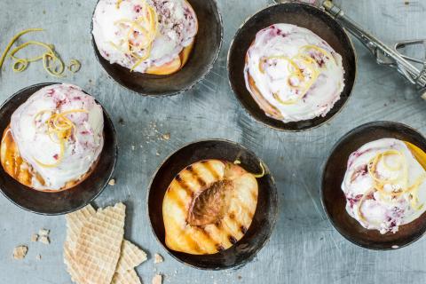 Cherry ripple sour-cream ice cream