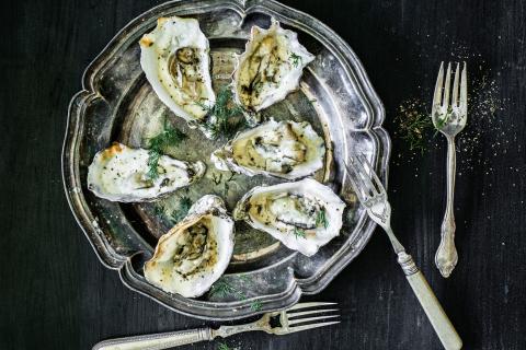 Gratinated oysters