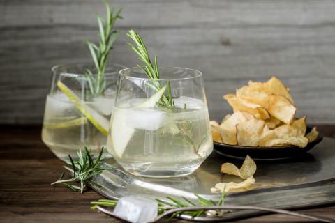 Pear & rosemary gin and tonic