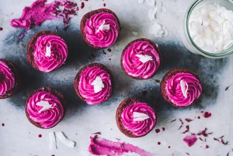 Beetroot and coconut cupcakes
