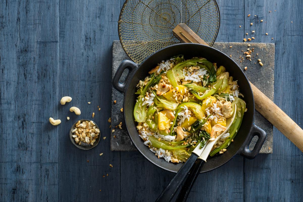 Basmati rice dish with vegetables and chicken - Recipes | fooby.ch