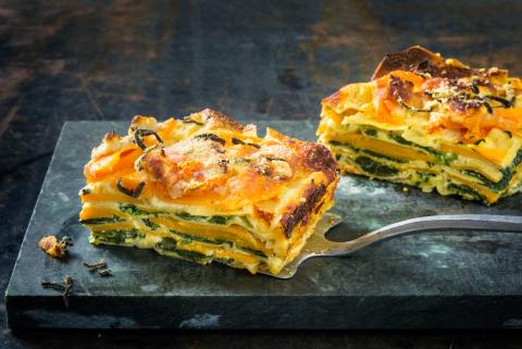 Squash and spinach lasagne 