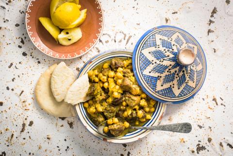 Beef tagine with salted lemons and chermoula
