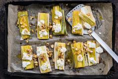 Baked leek with ricotta