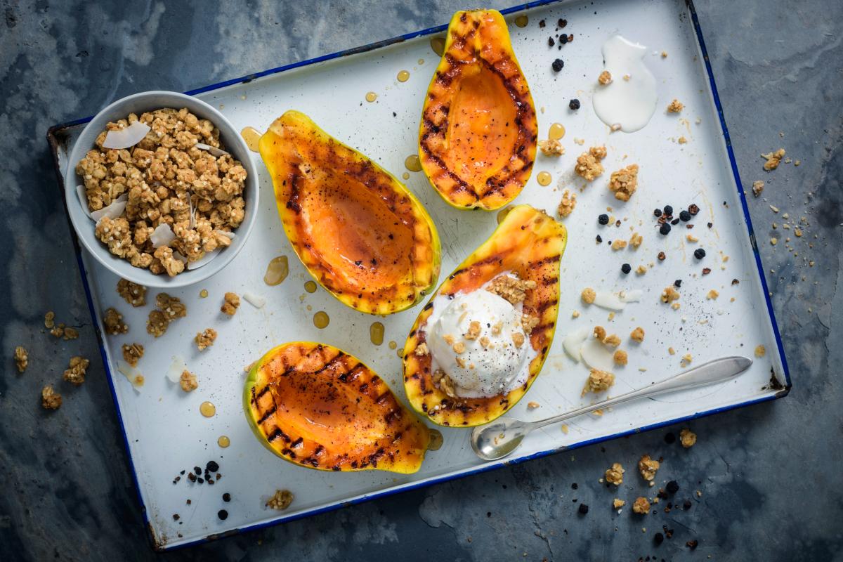 Grilled papaya - Recipes | fooby.ch