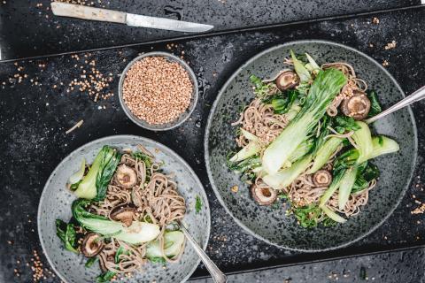 Soba noodles with sesame-soy sauce