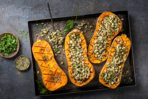 Courges butternut farcies