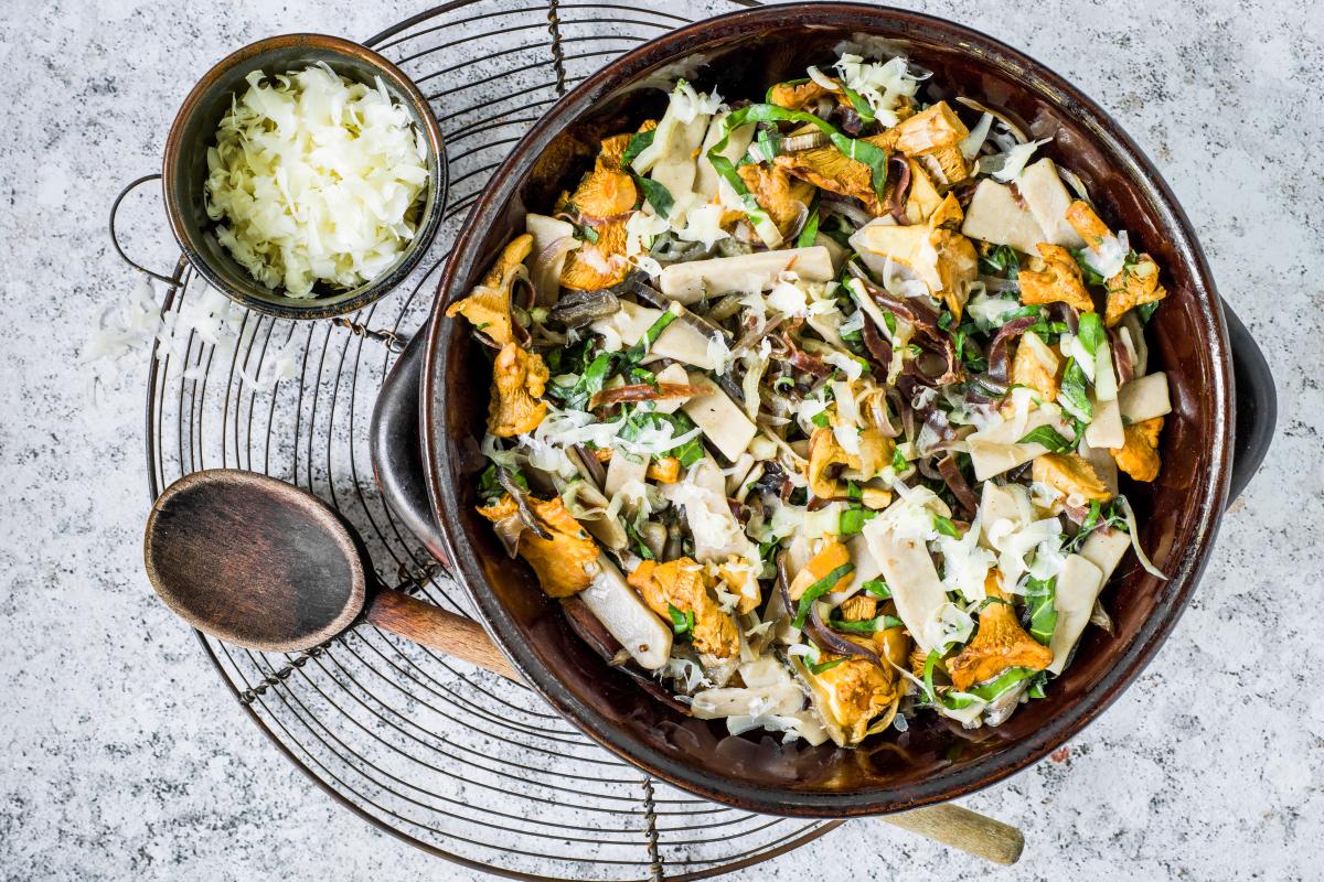 Quark pizzoccheri with mushrooms - Recipes | fooby.ch