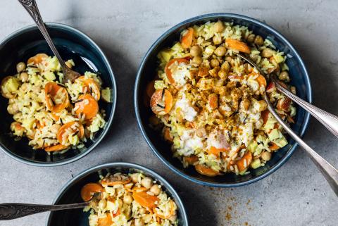 Salade de riz sauvage au curry