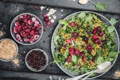 Kale salad with sweet potatoes and beetroot