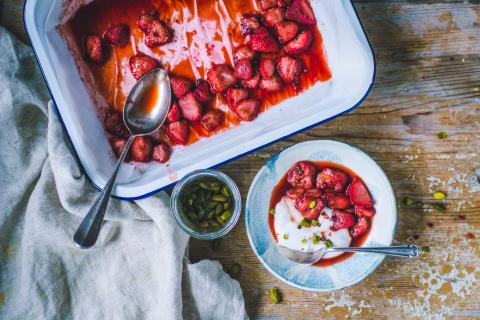 Roasted spiced strawberries