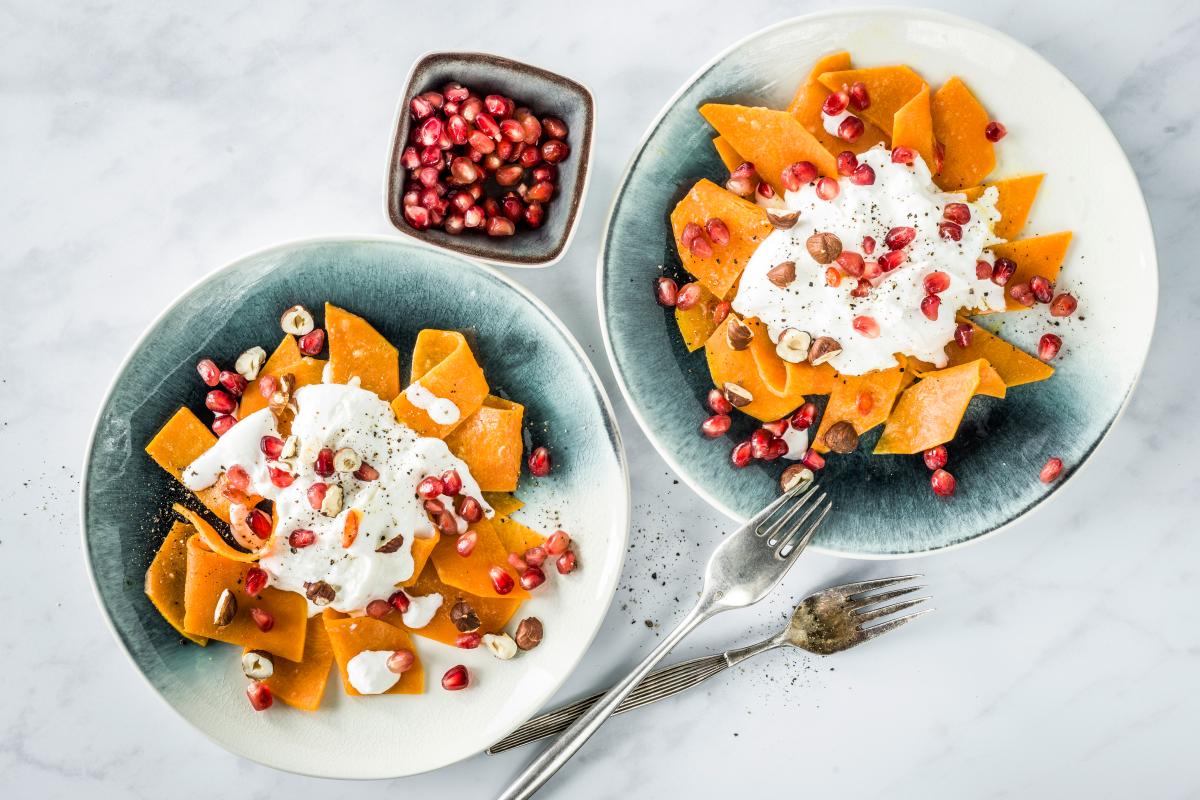 Squash carpaccio with burrata - Recipes | fooby.ch