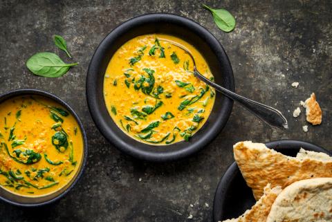Lentil and spinach dal
