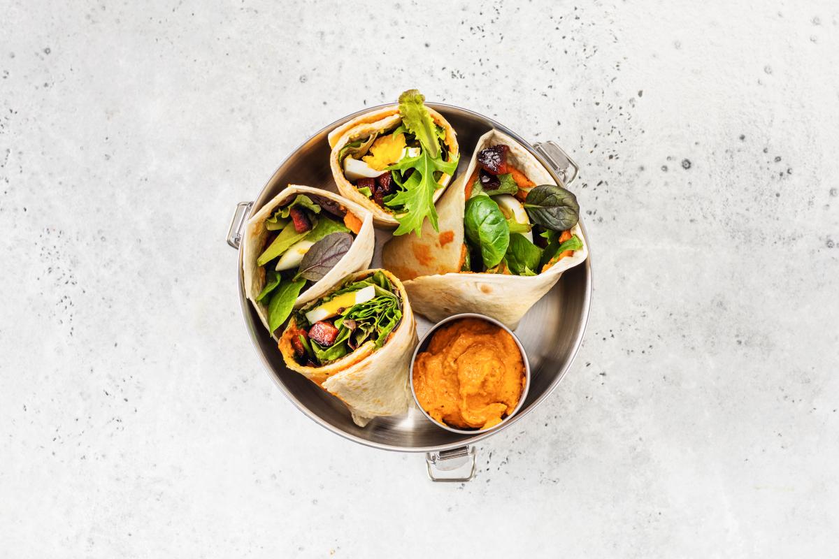 Lunchbox Wrap mit Ofengemüse und Ei Rezepte fooby.ch