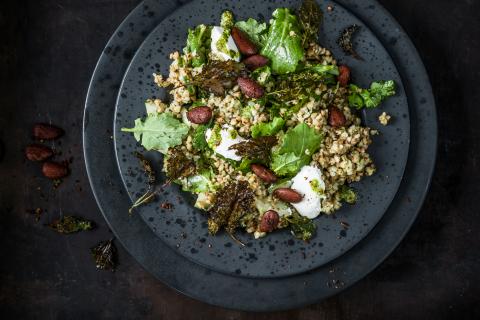 Baby kale and buckwheat salad