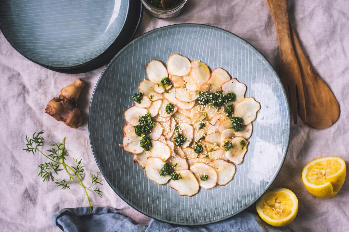 Jerusalem artichoke carpaccio - Recipes | fooby.ch