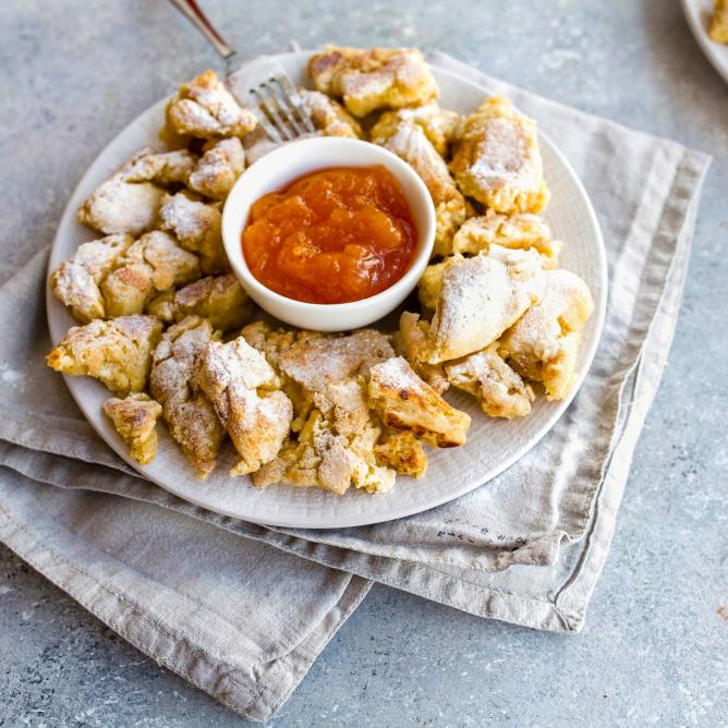 Vegan Shredded Pancakes With Apricot Jam