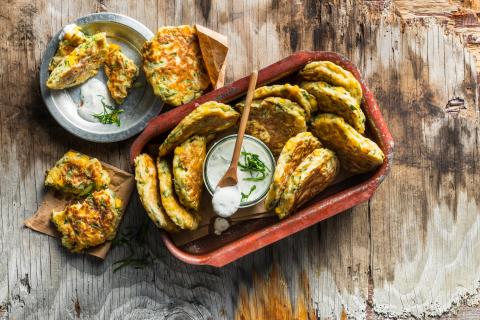 Sweetcorn and courgette patties