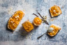 Apricot jam with almonds and vanilla