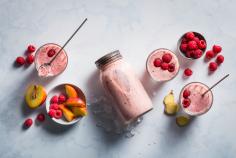 Nectarine and raspberry shake