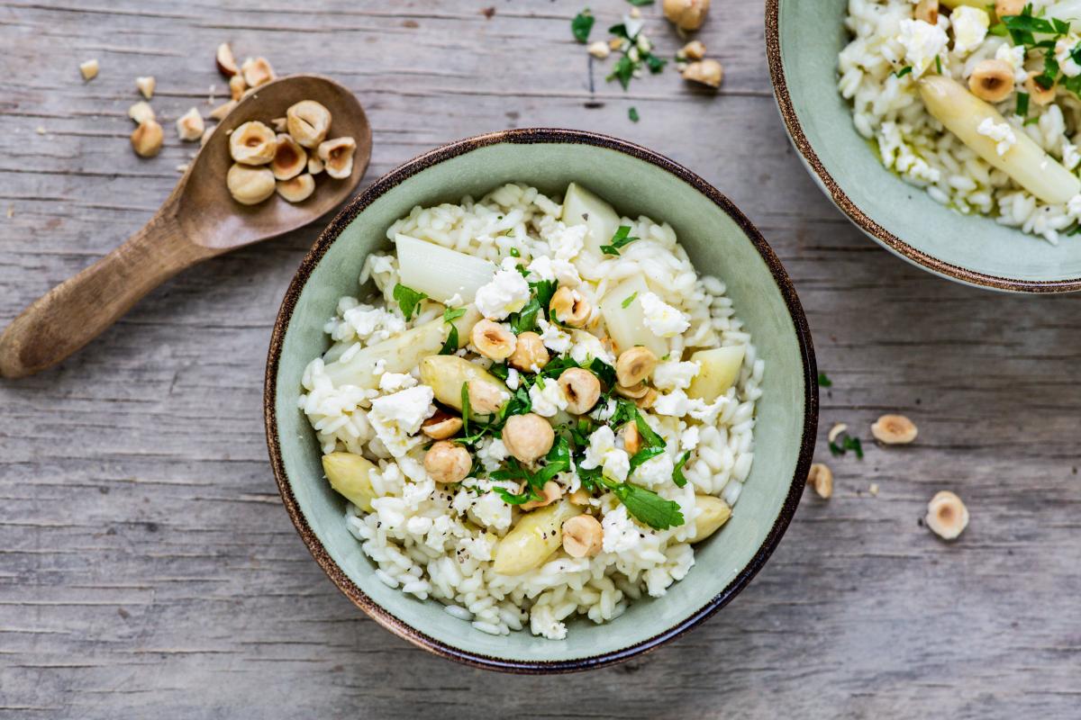 Asparagus risotto with feta - Recipes | fooby.ch