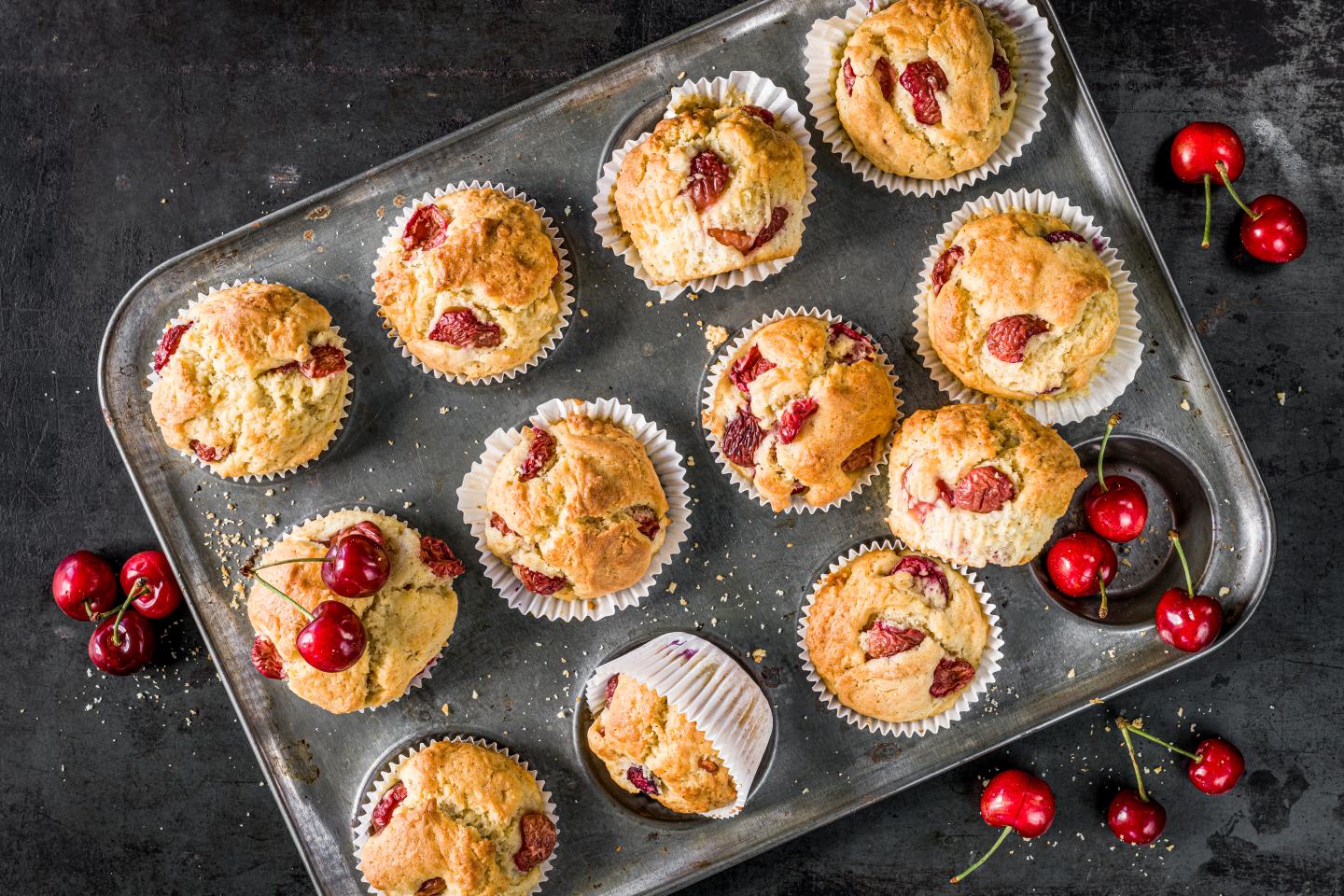 Muffins aux cerises