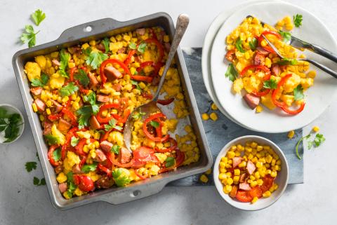 Polenta with sweetcorn and pepper 