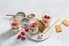 Raspberry yoghurt dessert