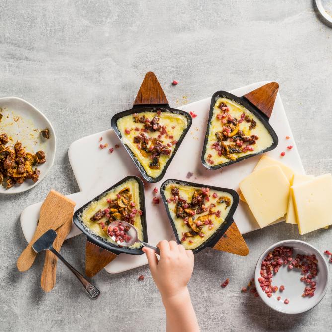 Raclette Pfannchen Mit Speck Und Champignons Kasegerichte Coop Ch