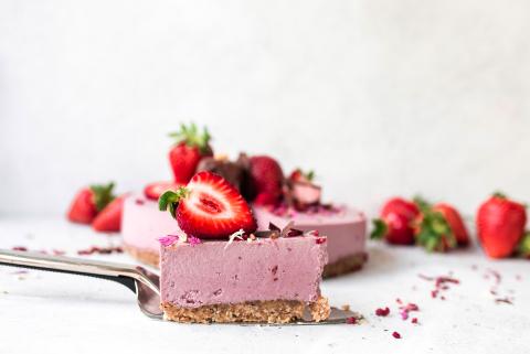 Cheesecake vegan aux fraises