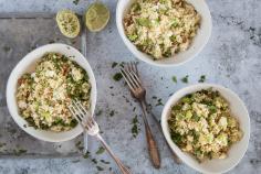 Couscous with edamame and chickpeas