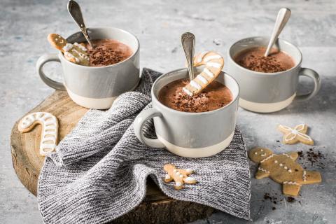 Hot chocolate with gingerbread biscuits