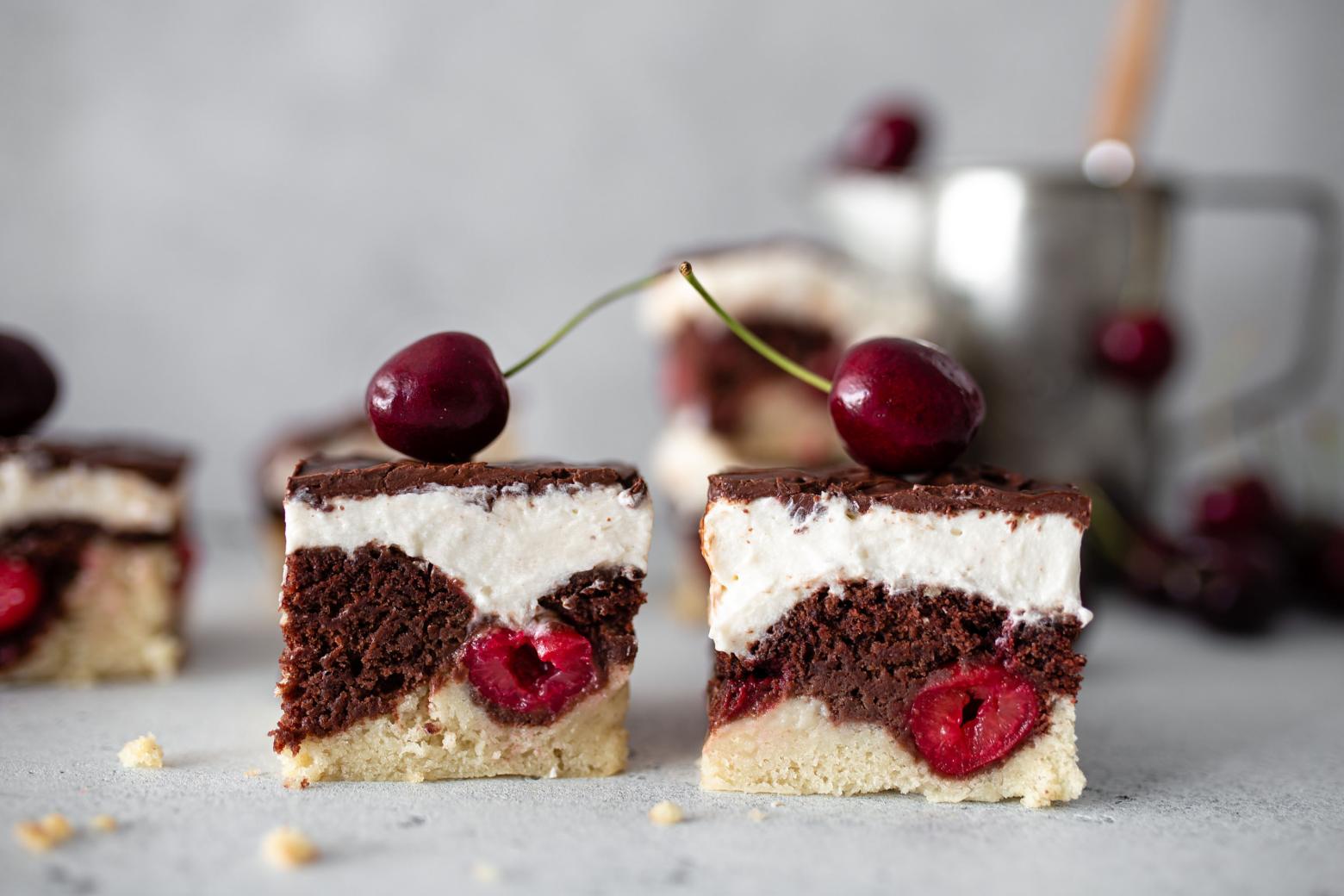Sliced Black Forest Gateau Revealing Layers Inside Stock Photo - Image of  cherries, gourmet: 286395044