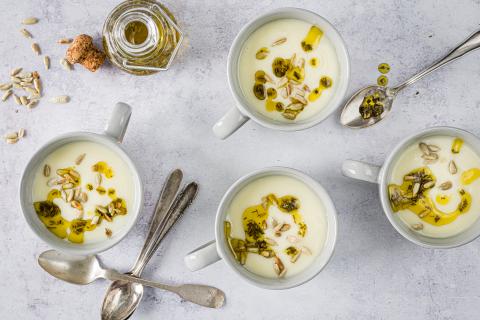 Parsnip soup with rosemary oil