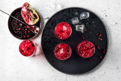 Pomegranate and blood orange cocktail