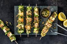 Brochettes courgettes-paneer