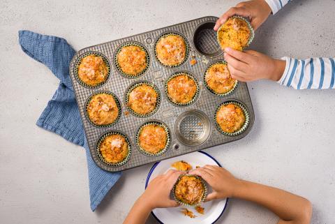 Carrot and ham muffins